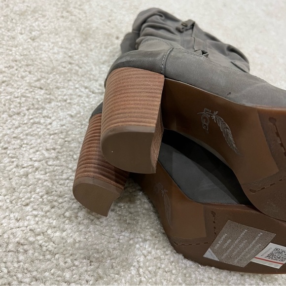 Ugg Australia Dayton Slouchy Gray Leather Mid Calf Heeled Boots Size 5 “NEW”, - Picture 5 of 16